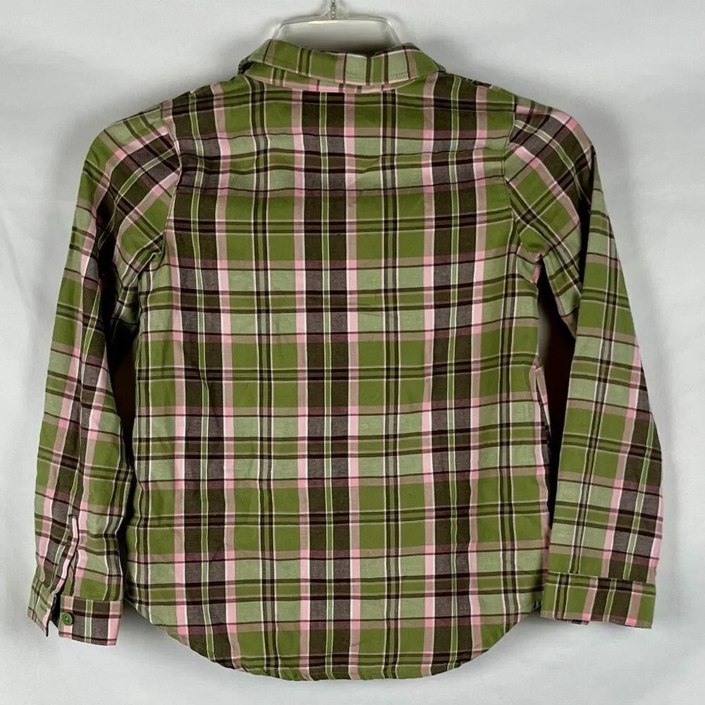 The Children’s Place Girls Plaid Button Up Shirt 7/8 Medium